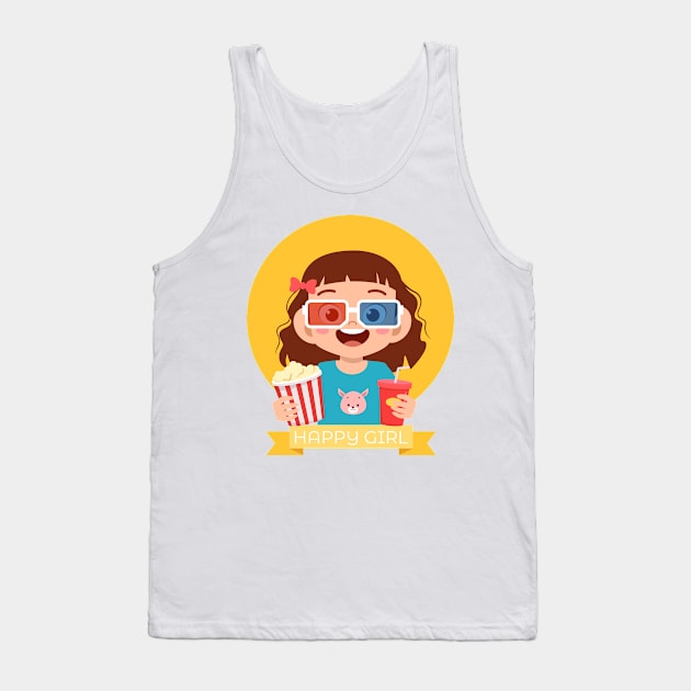 Happy Girl Tank Top by Alg0rany